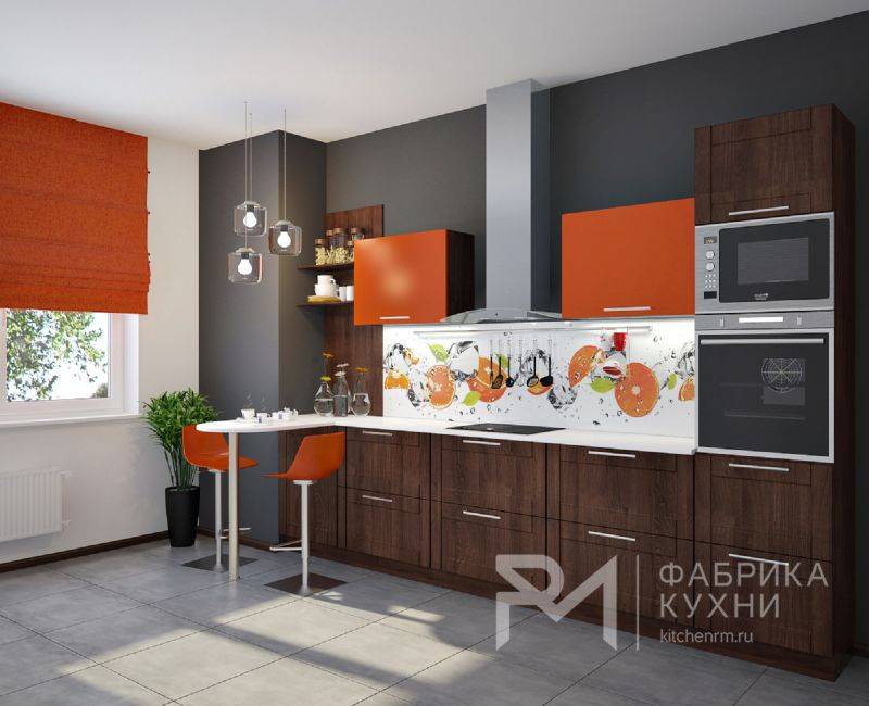 стильная прямая кухня в Архангельске