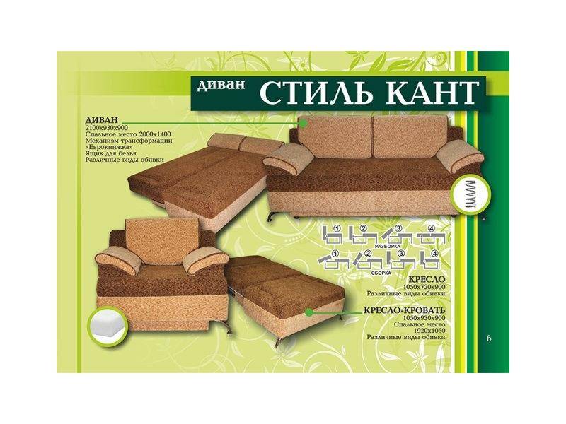 диван прямой стиль кант в Архангельске