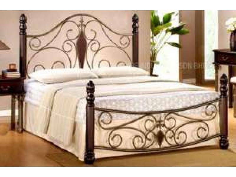 кровать wf 9005 (160*200) walnut/rusty black в Архангельске