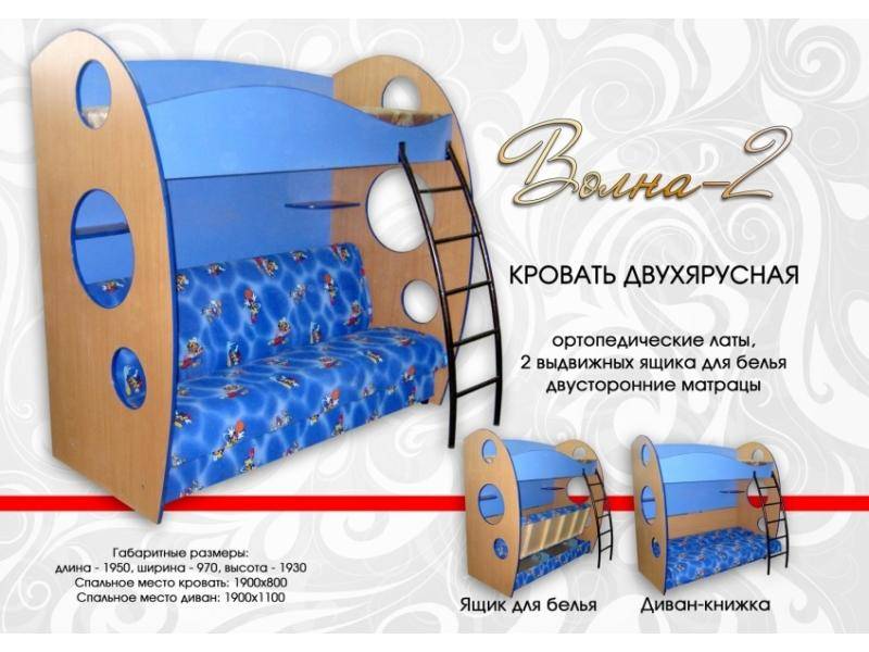 кровать двухъярусная волна 2 в Архангельске