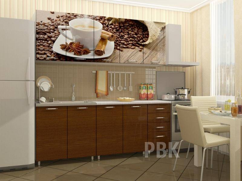 кухонный гарнитур с фотопечатью кофе в Архангельске