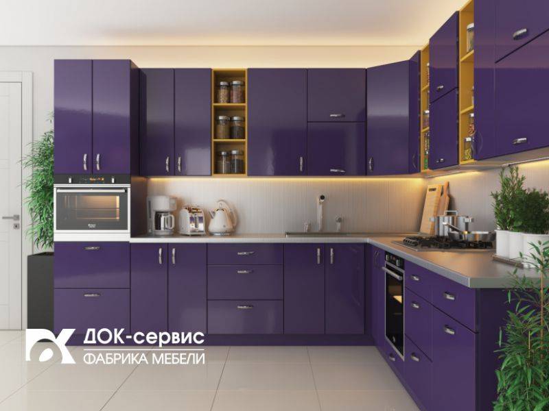угловая кухня фиолетовая в Архангельске