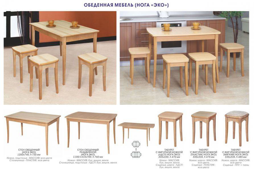 обеденный стол и табурет (нога эко) в Архангельске
