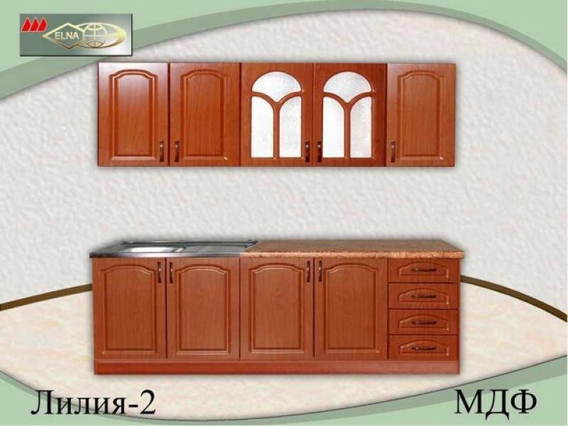 кухня прямая лилия 2 (мдф) в Архангельске
