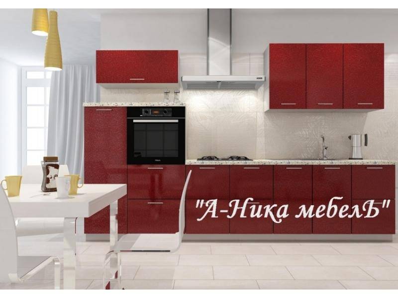 кухня прямая гамма бордо в Архангельске