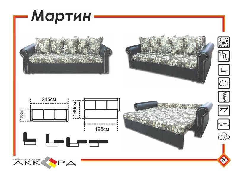 прямой диван с цветами мартин в Архангельске