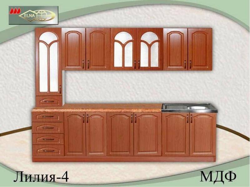 кухня прямая лилия 4 (мдф) в Архангельске