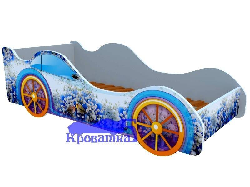 кровать-машина с фотопечатью зяблики в Архангельске
