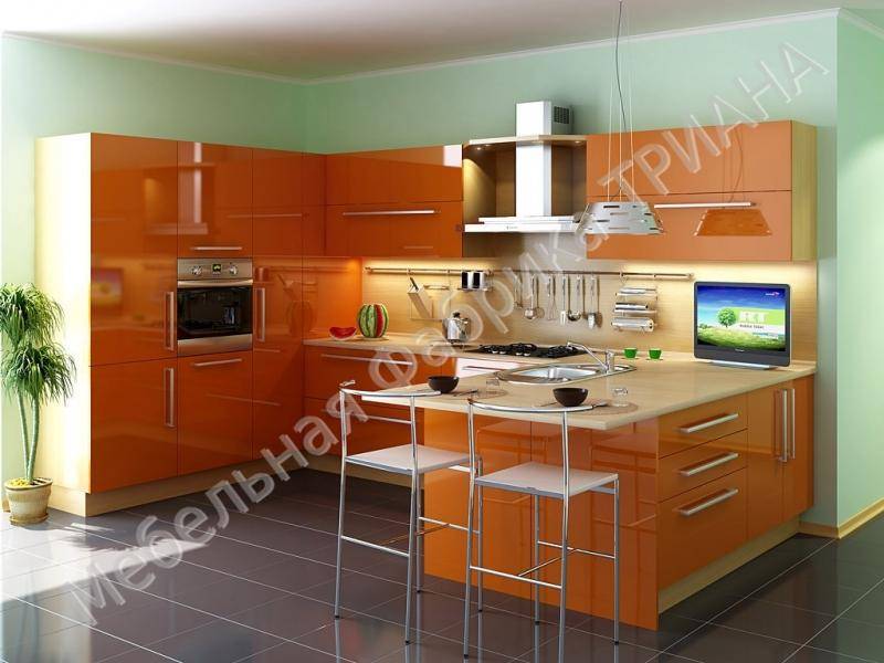 оранжевая кухня квинкве в Архангельске