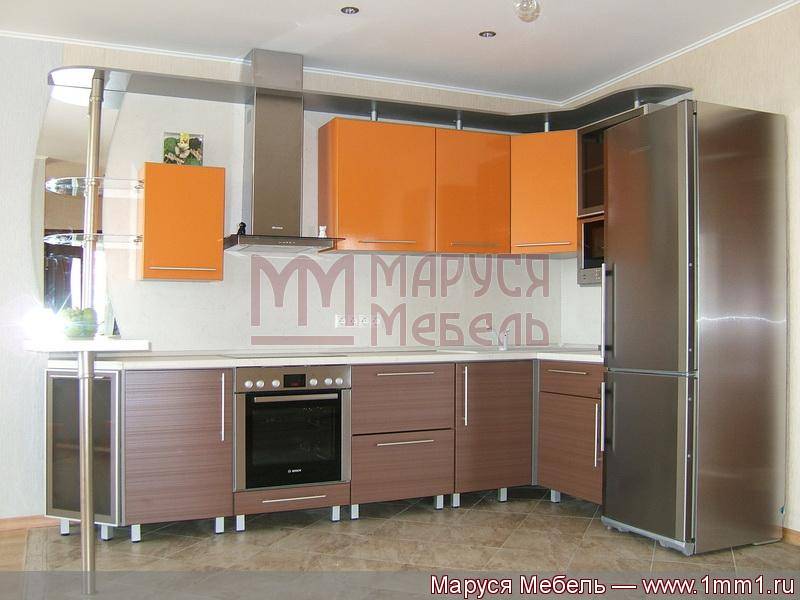 кухня угловая оранжевая в Архангельске
