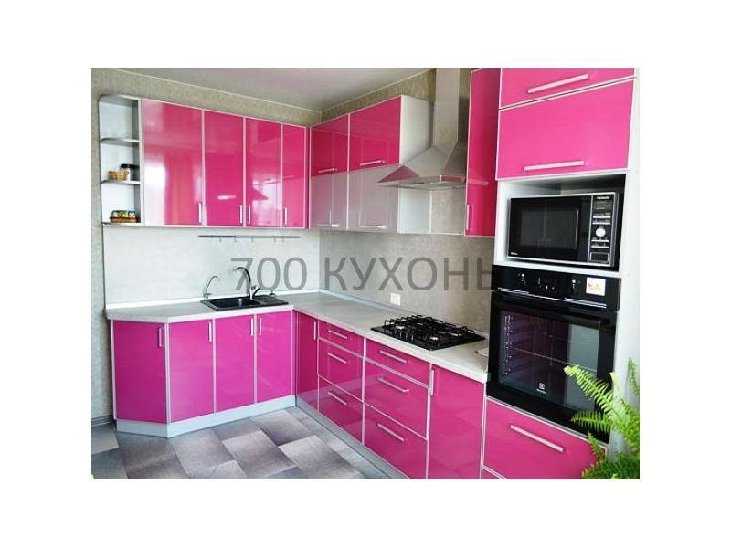 угловая розовая кухня в Архангельске