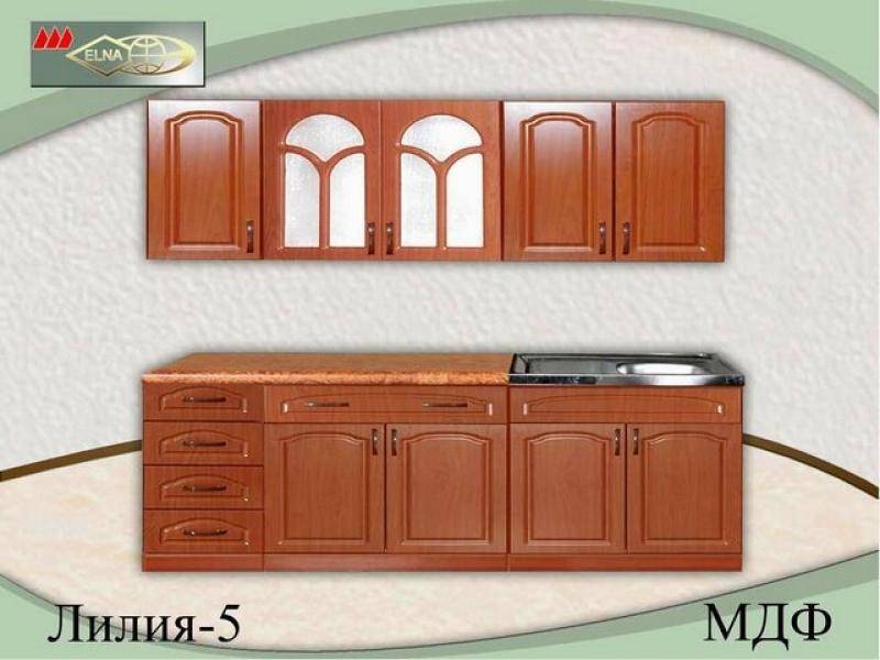 кухня прямая лилия 5 (мдф) в Архангельске