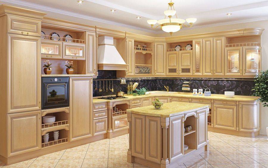классическая кухня ника с островом в Архангельске