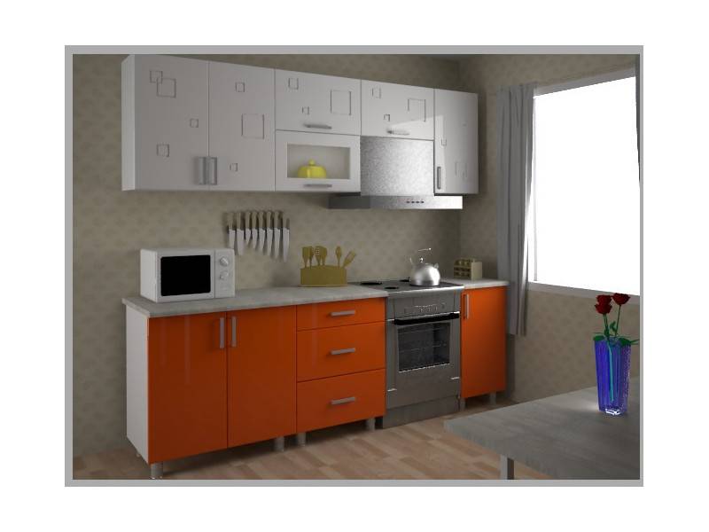 кухонный гарнитур прямой orange в Архангельске