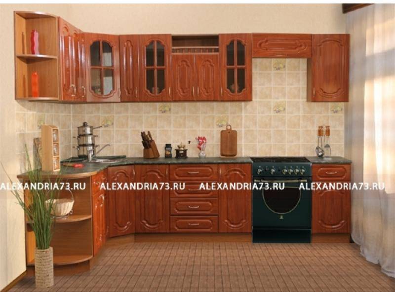 кухня угловая александрия плюс с радиусом открытым в Архангельске