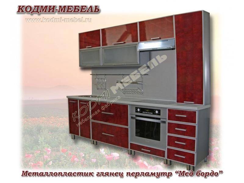 кухонный гарнитур прямой мед бордо в Архангельске
