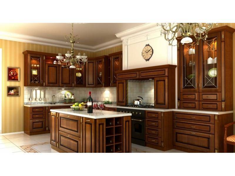 угловая кухня с островком классика в Архангельске