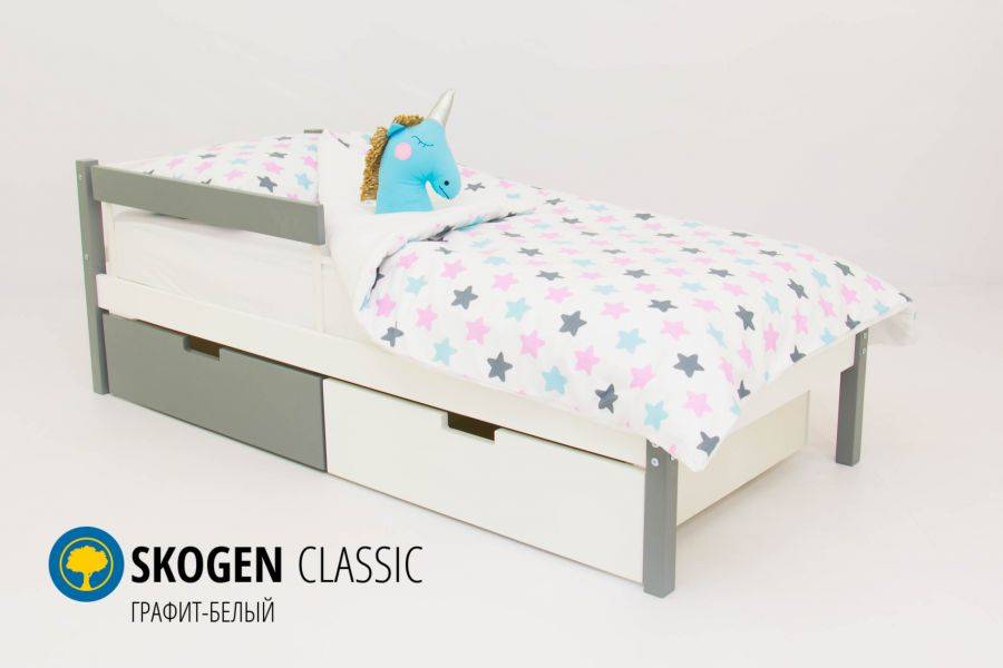 детская кровать skogen classic графит-белый в Архангельске