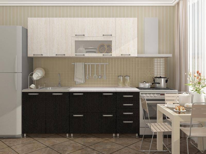 модульная кухня белое и черное дерево в Архангельске