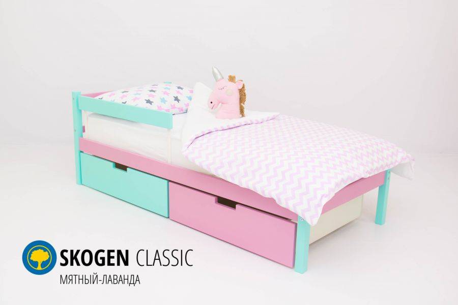 детская кровать skogen classic мятный-лаванда в Архангельске