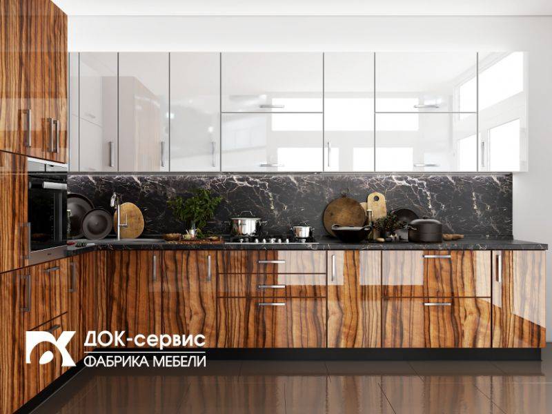 угловая глянцевая кухня в Архангельске