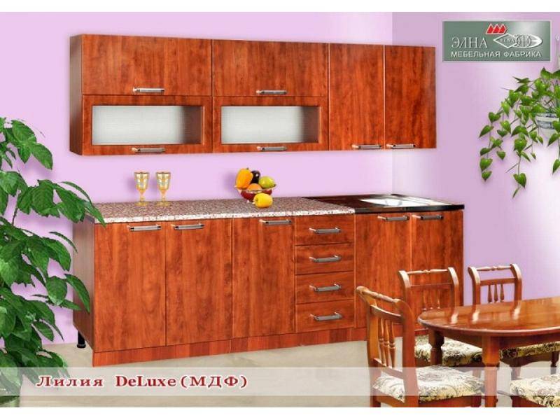 кухня прямая лилия deluxe (мфд) в Архангельске