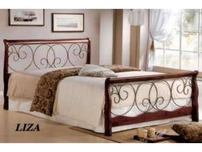 кровать wf liza (160*200) walnut/rusty black в Архангельске
