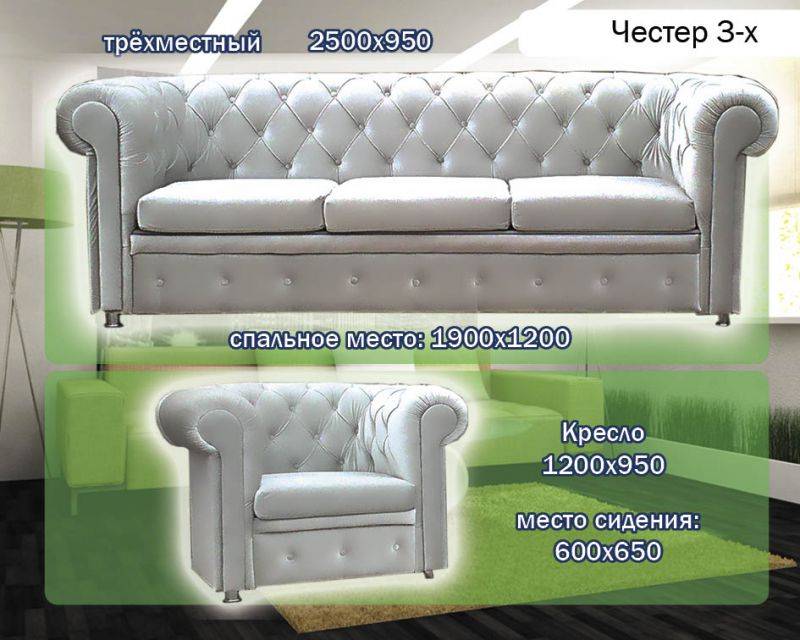 трехместный диван честер в Архангельске