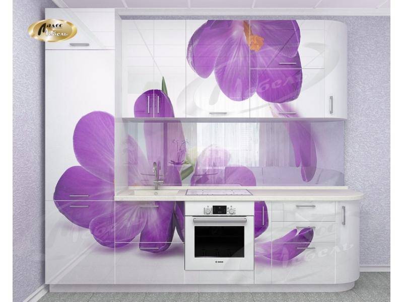 кухня прямая «крокус white gloss» в Архангельске