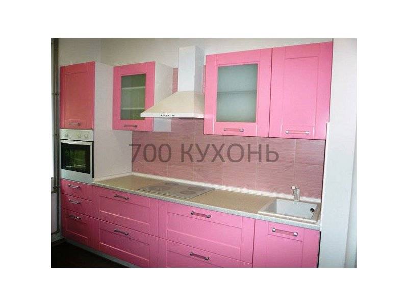 прямой розовый кухонный гарнитур в Архангельске