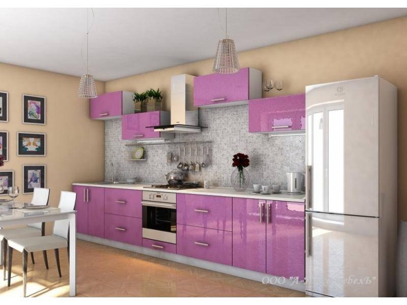 современная глянцевая кухня сирень 3.0 в Архангельске