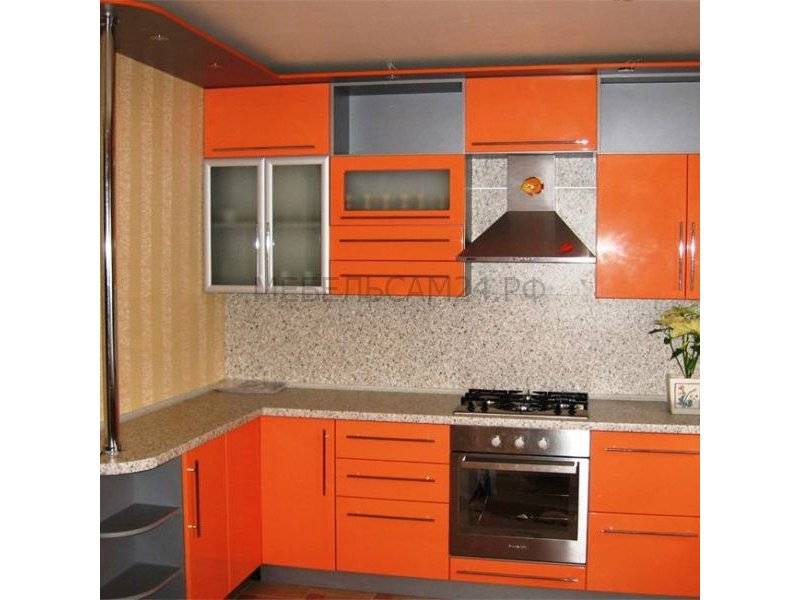 угловая оранжевая кухня гала в Архангельске