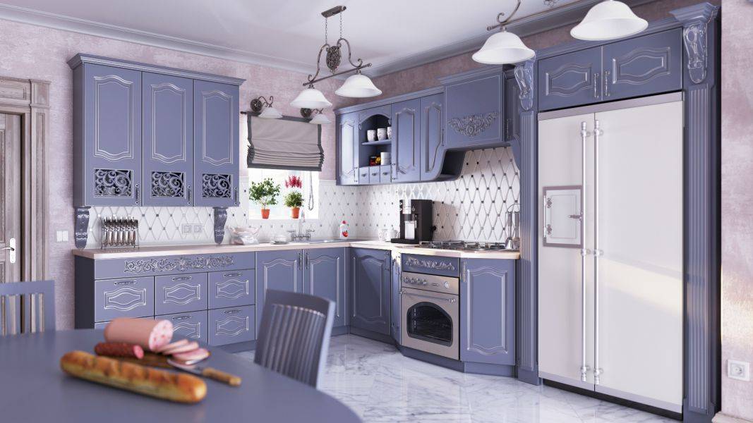 классическая сиреневая кухня изабелла в Архангельске