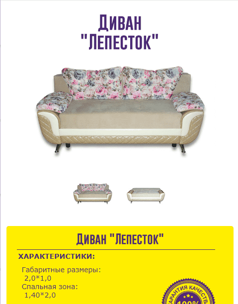 красивый диван лепесток в Архангельске