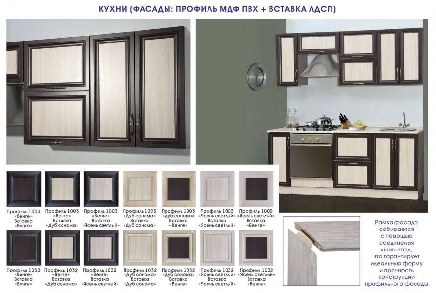 кухня с фасадом мдф пвх + вставка лдсп в Архангельске