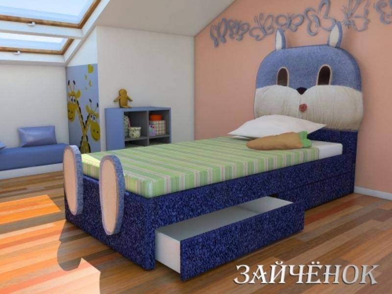 кровать зайка с мягким изголовьем кожа в Архангельске