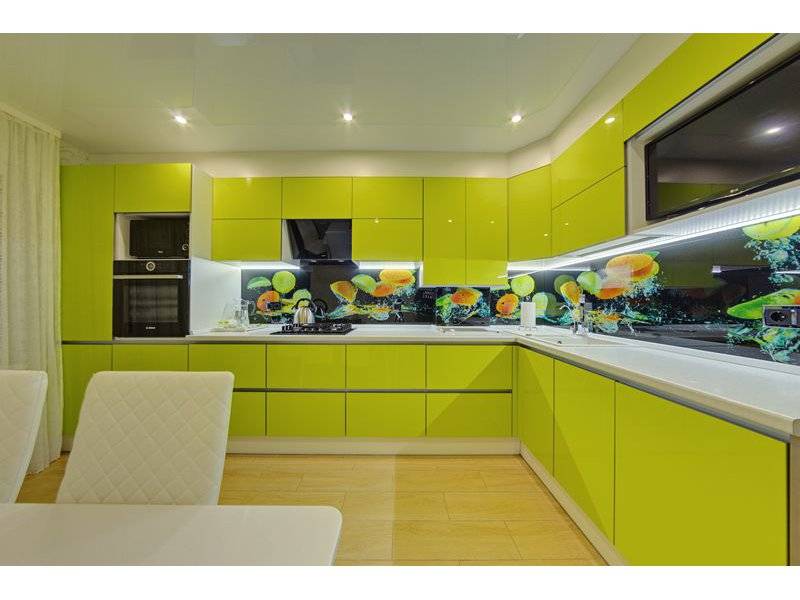 глянцевая кухня в современном стиле lemon drop в Архангельске