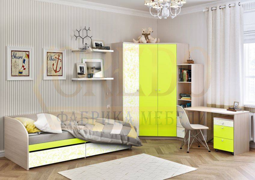 детская лайм с угловым шкафом в Архангельске