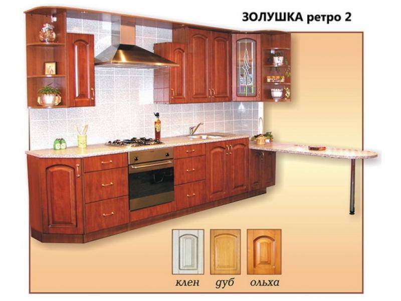 кухня прямая золушка ретро 2 мдф в Архангельске