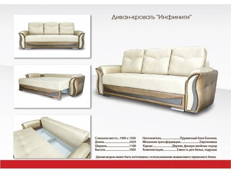 мягкий прямой диван инфинити в Архангельске