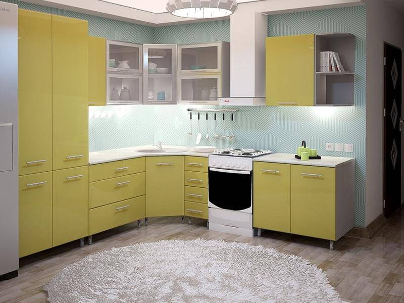 желтая угловая кухня metrio д 5 в Архангельске