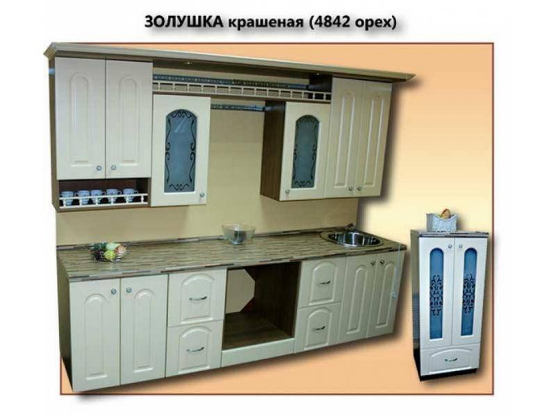 кухня золушка крашеная глянцевая (4842 орех) в Архангельске
