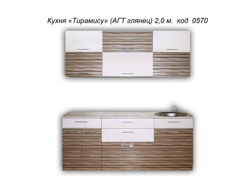 кухня прямая тирамису (агт глянец) в Архангельске