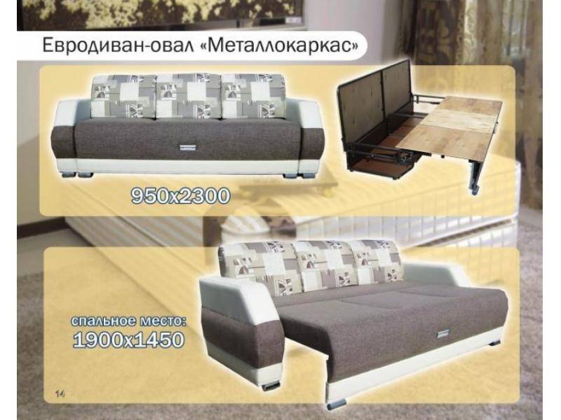 диван прямой металлокаркас овал в Архангельске