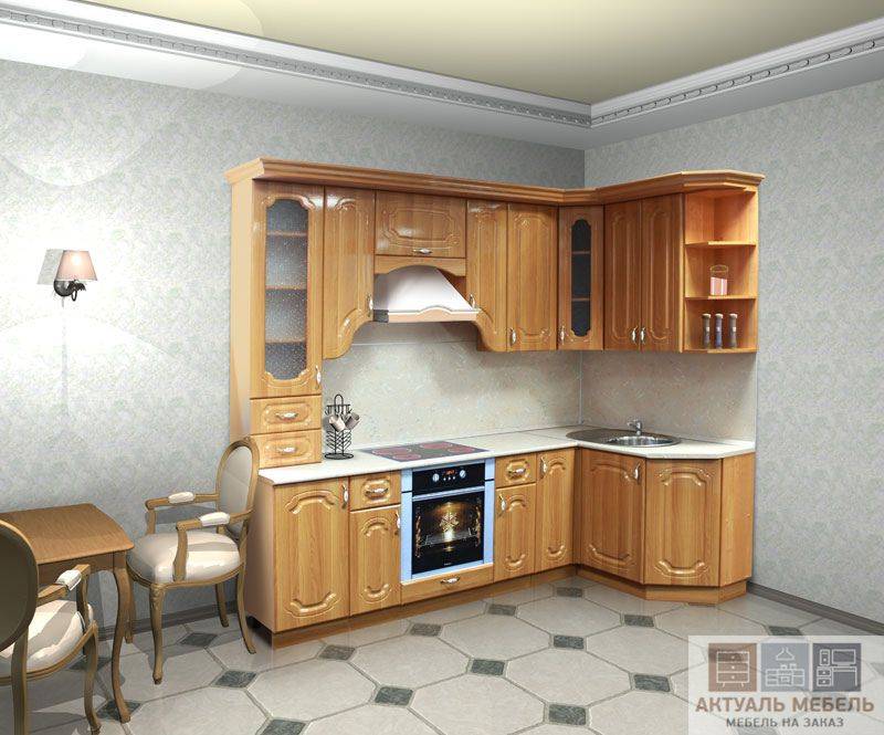 угловая деревянная кухня в Архангельске