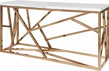 консоль geometric 180x50x90 золото, белая столешница в Архангельске