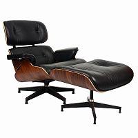 кресло eames style lounge chairчерное с коричневым в Архангельске