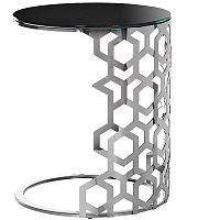 стол приставной silver circle 50x50х60 черный, серебро в Архангельске