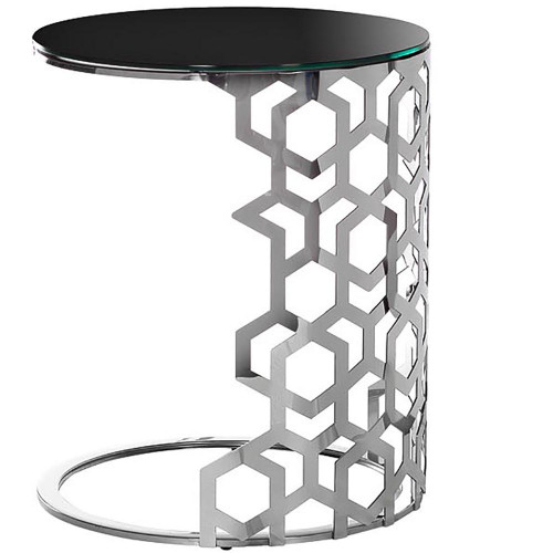 стол приставной silver circle 50x50х60 черный, серебро в Архангельске