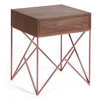 прикроватная тумба с ящиком prince box copper американский орех медная, американский орех в Архангельске